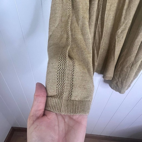 Talbots Woman Mustard Gold Open Front 100% Linen Cardigan Sweater SZ 3X - Picture 5 of 9